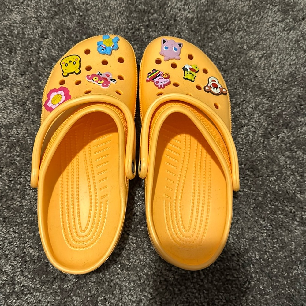 Orange crocs